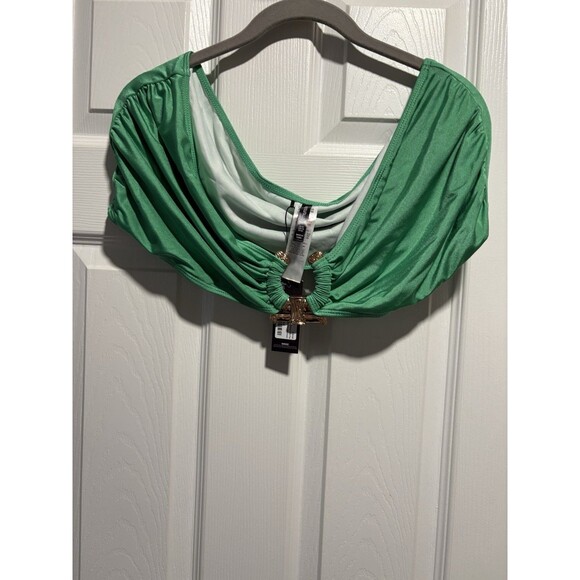 PrettyLittleThing Plus Size Lime Green Bandeau Bikini Top Size 22 - Picture 1 of 4